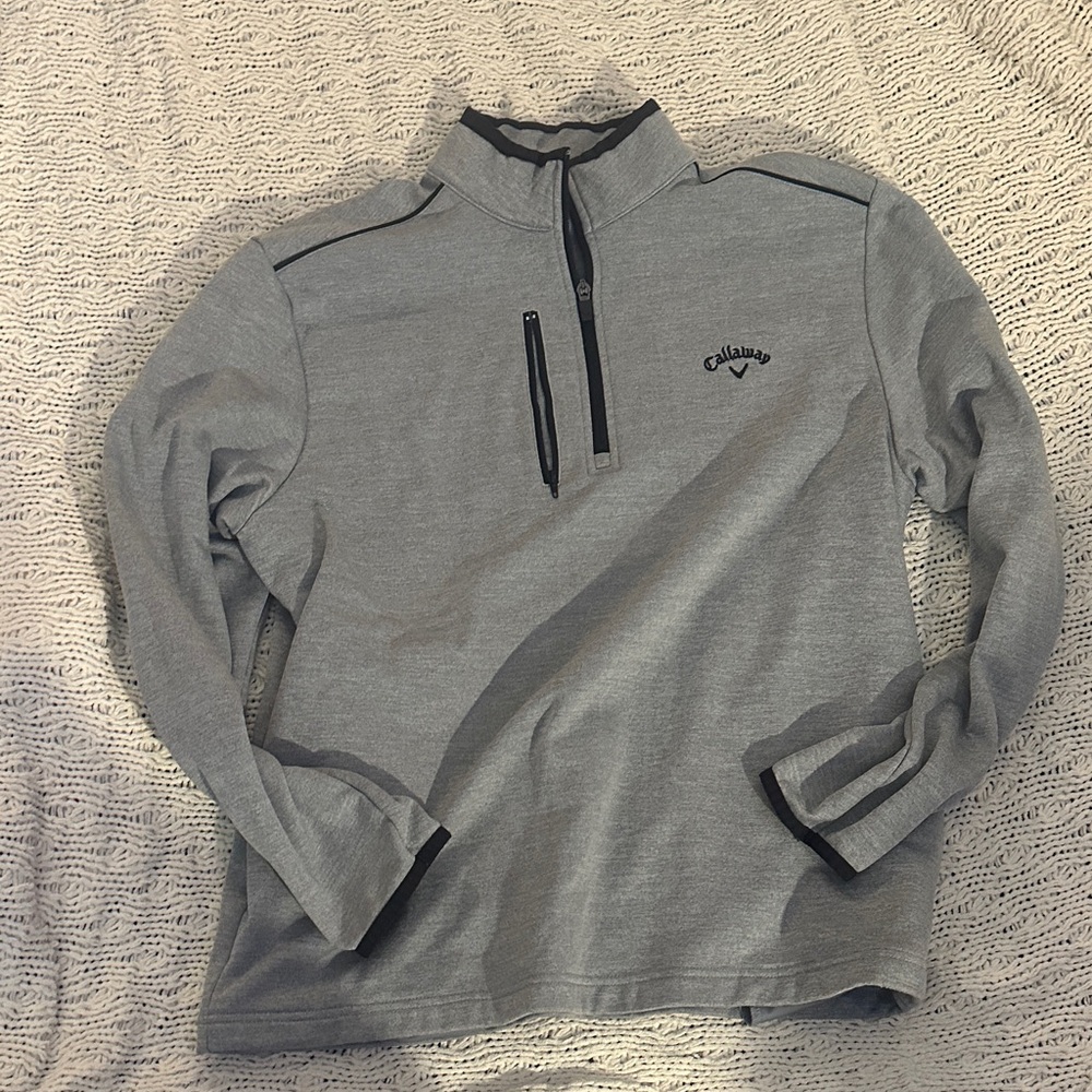 Callaway Performance Mock Neck Heather Gray Pullover